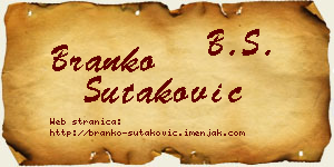 Branko Šutaković vizit kartica